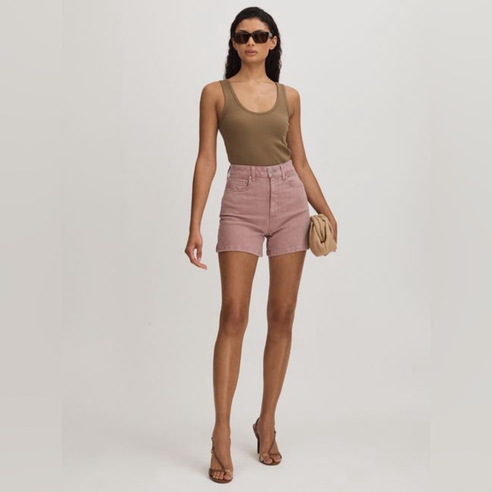 Paige Dani High Rise A-Line Shorts Size 34 Vintage Muted Blush Pink